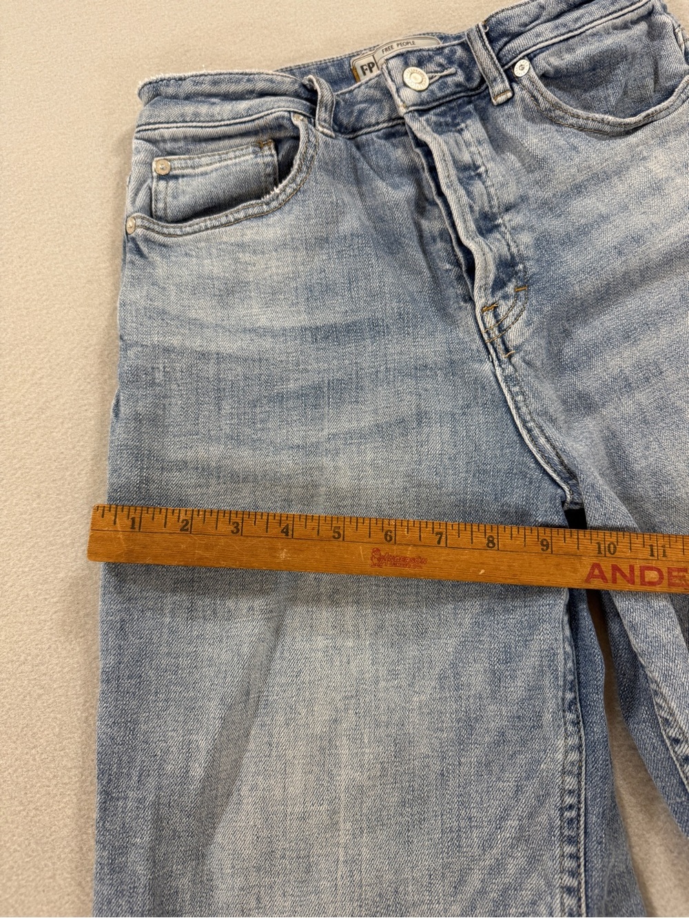 Free People Cropped Wide Leg Jeans Light Wash High Rise Button Fly Women’s 26 - Picture 6 of 12
